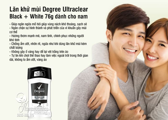 Lăn khử mùi Degree Ultraclear Black + White 76g dành cho nam 3