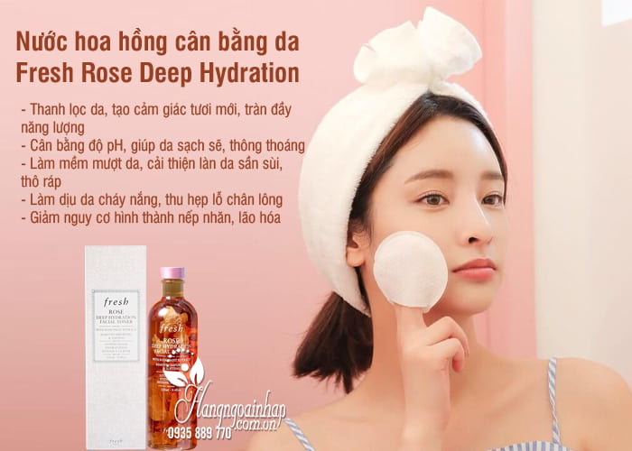 Nước hoa hồng cân bằng da Fresh Rose Deep Hydration của Mỹ  5