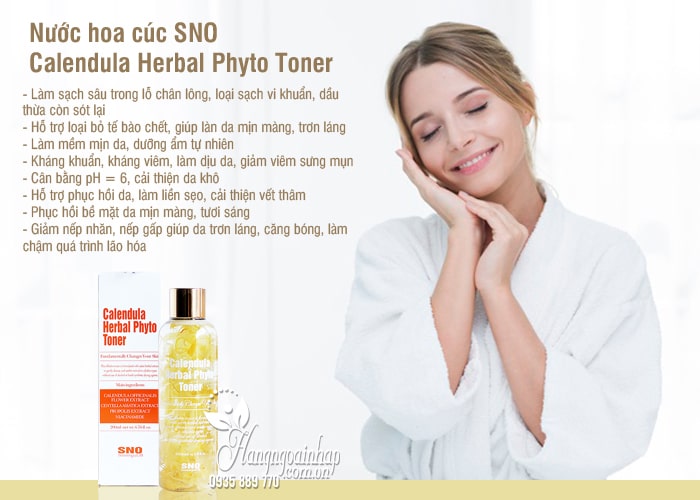 Nước hoa cúc SNO Calendula Herbal Phyto Toner cánh hoa tươi 2