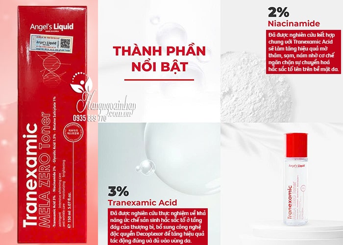 Nước hoa hồng giảm thâm nám Tranexamic Mela Zero Toner 150ml 57