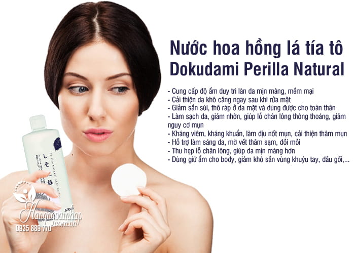 Nước hoa hồng lá tía tô Dokudami Perilla Natural 500ml Nhật Bản 2