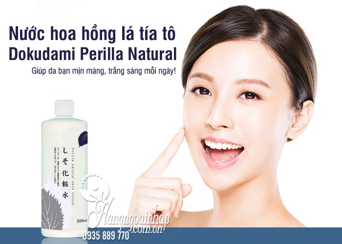 Nước hoa hồng lá tía tô Dokudami Perilla Natural 500ml Nhật Bản 8