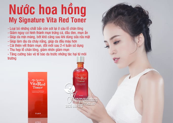 Nước hoa hồng My Signature Vita Red Toner Hàn Quốc, chai 130ml 5