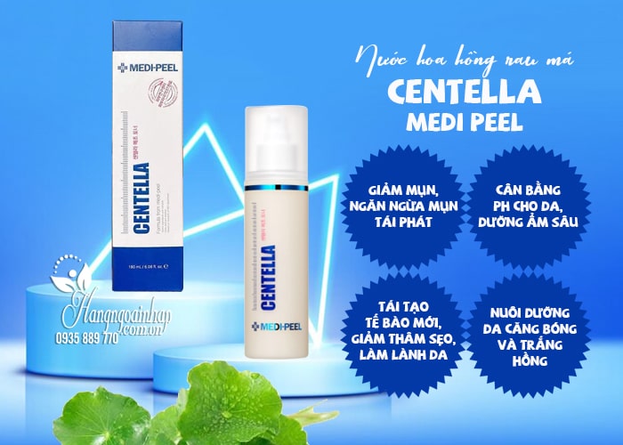 Nước hoa hồng rau má Centella Medi Peel 180ml Hàn Quốc 56