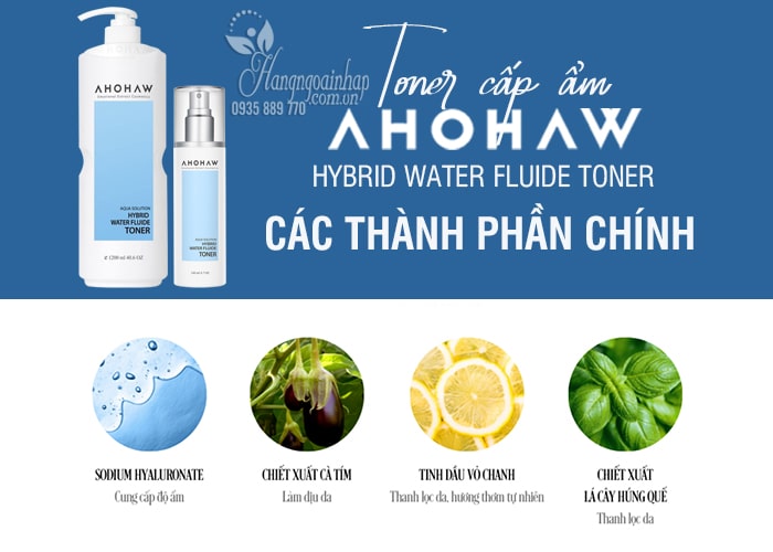 Toner cấp ẩm Ahohaw Hybrid Water Fluide Toner Hàn Quốc 4