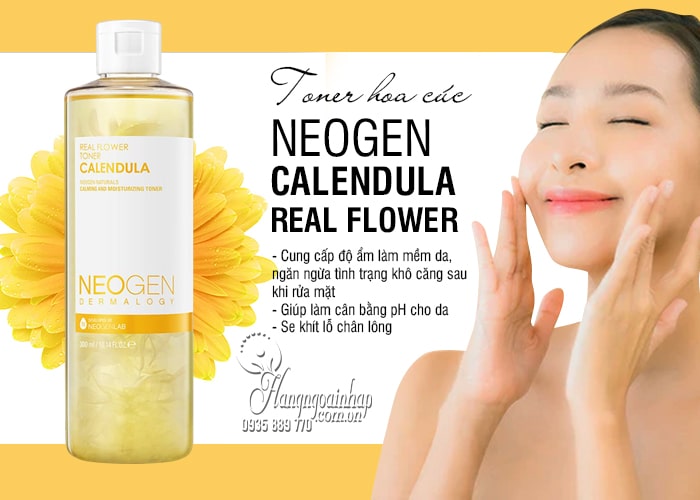 Toner hoa cúc Neogen Calendula Real Flower 300ml Hàn Quốc 4