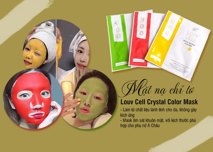 Mặt nạ chỉ tơ Louv Cell Crystal Color Mask của Hàn Quốc 1