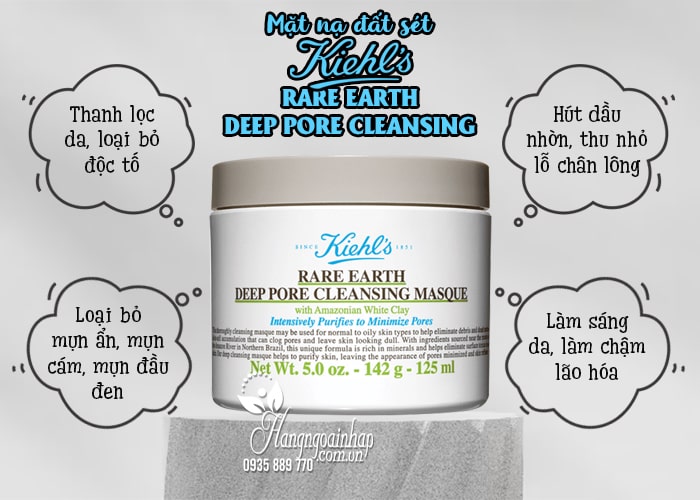 Mặt nạ khu đất sét Kiehl’s Rare Earth Deep Pore Cleansing 125ml của Mỹ 3