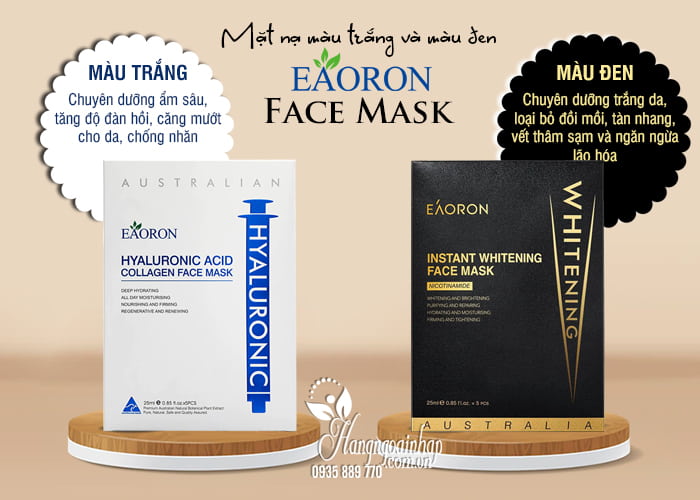 Mặt nạ Eaoron Face Mask Úc 25ml màu trắng và màu đen 1