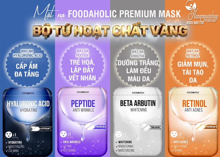 Mặt nạ Foodaholic Premium Mask 23ml Hàn Quốc 4 màu 1