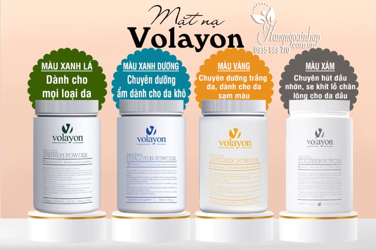 Mặt nạ Volayon dạng bột 500g của Hàn Quốc đủ 4 màu  `