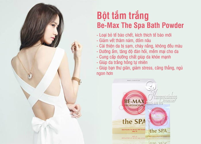 Bột tắm trắng Be-Max The Spa Bath Powder Nhật Bản hộp 12 gói 2