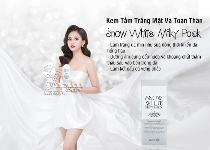 Kem Tắm Trắng Mặt Và Toàn Thân Snow white Milky Pack 7