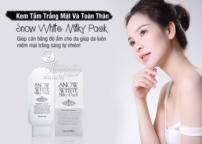 Kem Tắm Trắng Mặt Và Toàn Thân Snow white Milky Pack 3