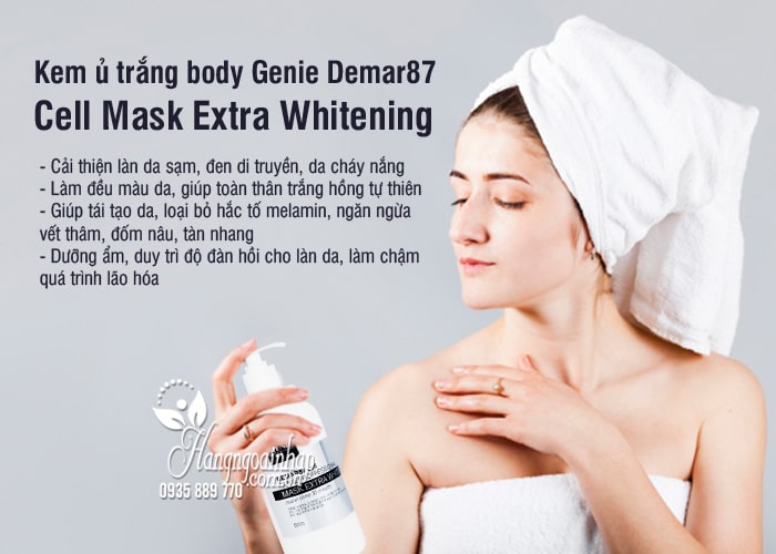 Kem ủ trắng body Genie Demar87 Cell Mask Extra Whitening 3