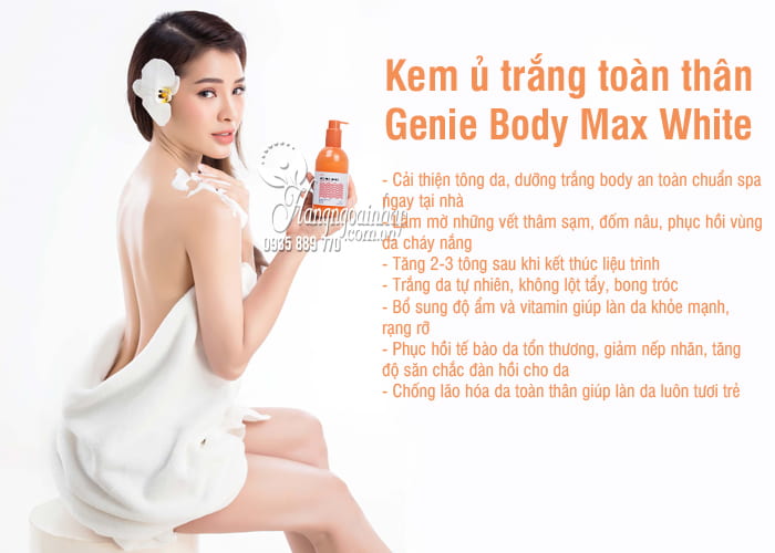 Kem ủ trắng toàn thân Genie Body Max White 300g Hàn Quốc 2