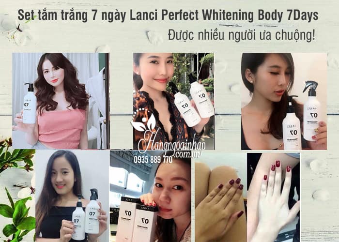 Set tắm trắng 7 ngày Lanci Perfect Whitening Body 7Days Hàn Quốc 7