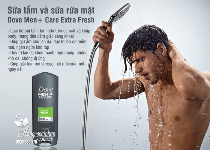 Sữa tắm và sữa rửa mặt Dove Men+ Care Extra Fresh 532ml 4