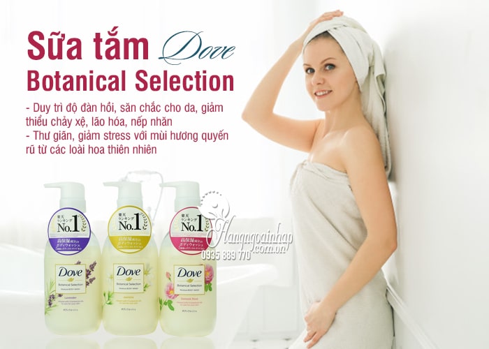 Sữa tắm Dove Nhật Botanical Selection 500g chai có vòi 1