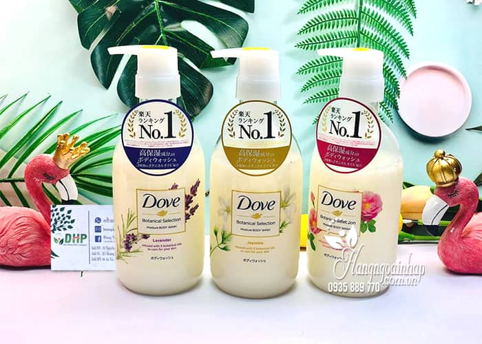 Sữa tắm Dove Nhật Botanical Selection 500g chai có vòi 4