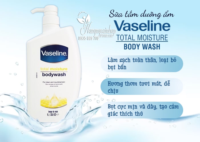 Sữa tắm dưỡng ẩm Vaseline Total Moisture Body Wash 1 lít  5