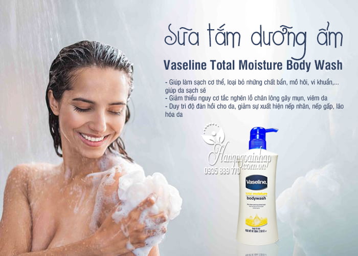 Sữa tắm dưỡng ẩm Vaseline Total Moisture Body Wash 650ml 1