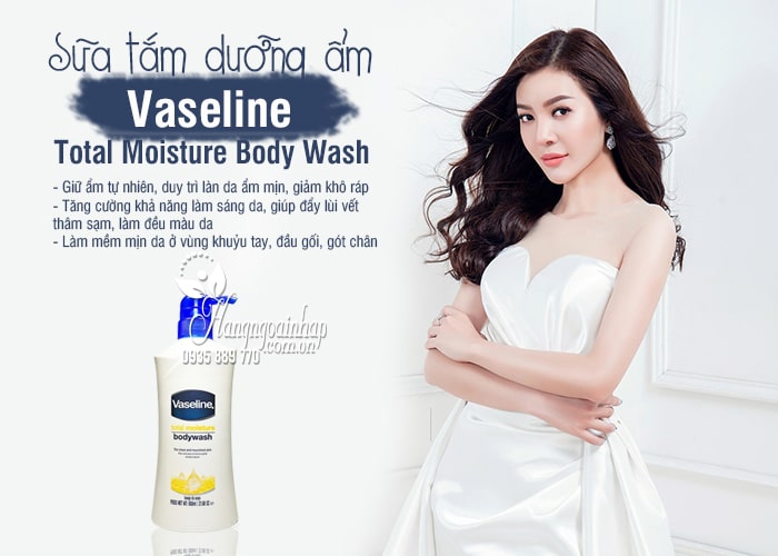 Sữa tắm dưỡng ẩm Vaseline Total Moisture Body Wash 650ml 8