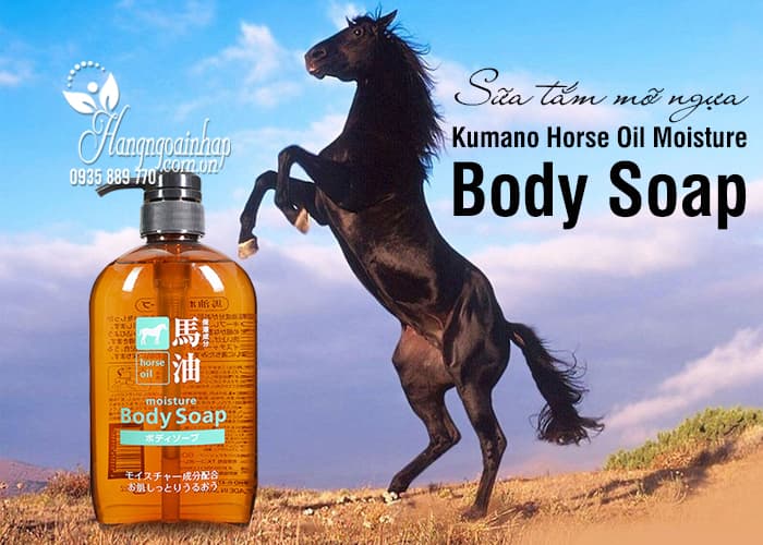 Sữa tắm mỡ ngựa Nhật Bản Kumano Horse Oil Moisture Body Soap 6