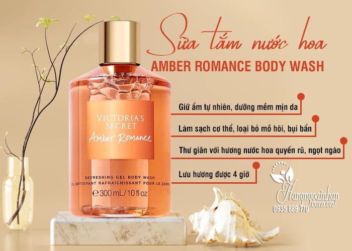 Sữa tắm nước hoa Amber Romance Body Wash 300ml của Mỹ 7