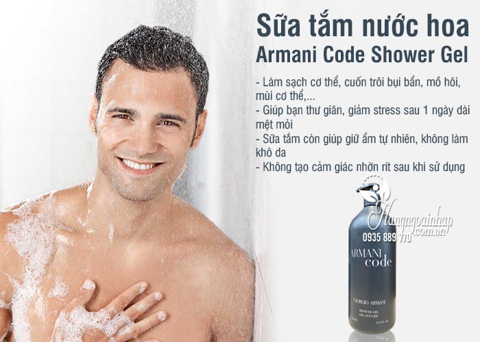 Sữa tắm nước hoa Armani Code Shower Gel 1 lít của Phápb 4