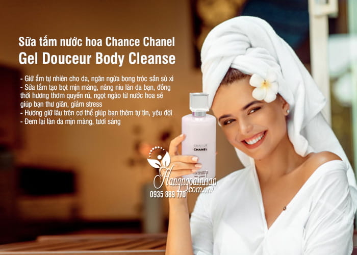 Sữa tắm nước hoa Chance Chanel Gel Douceur Body Cleanse 200ml 4