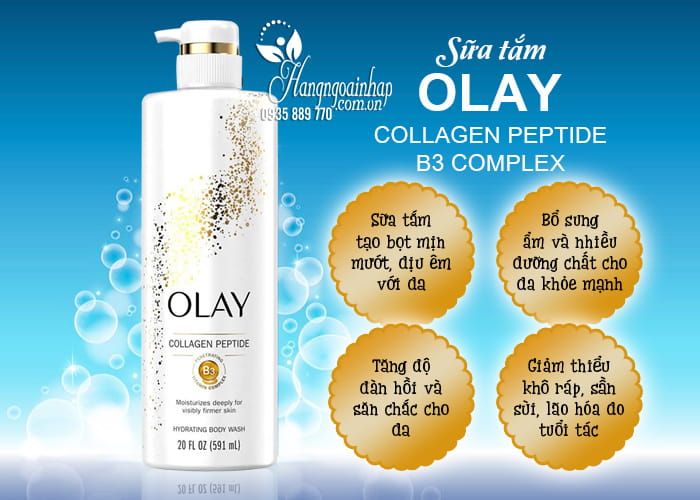 Sữa tắm Olay Collagen Peptide B3 Complex 591ml của Mỹ 45