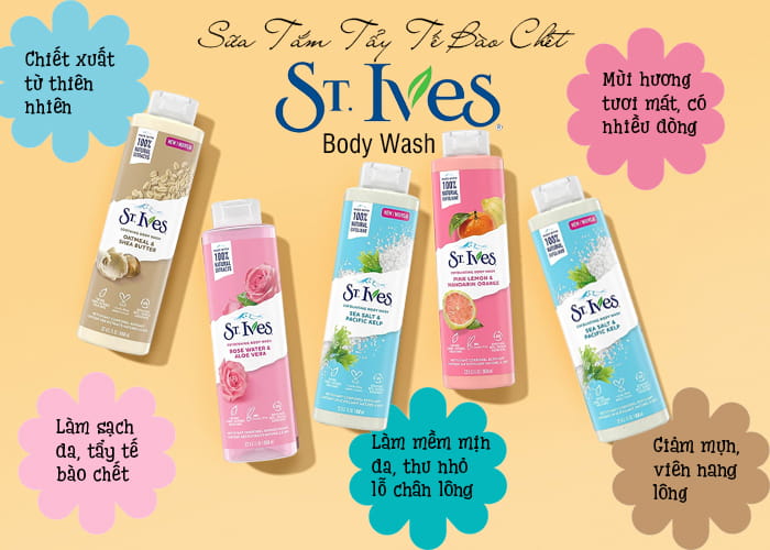 Sữa tắm tẩy tế bào chết ST.Ives Body Wash 650ml của Mỹ 1