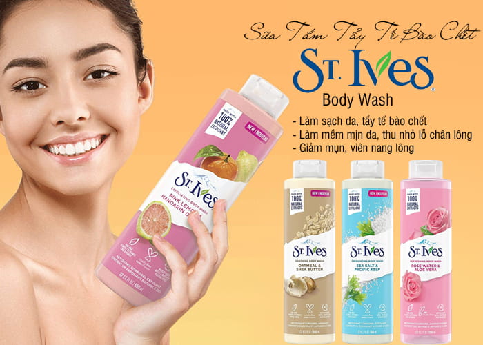 Sữa tắm tẩy tế bào chết ST.Ives Body Wash 650ml của Mỹ 5
