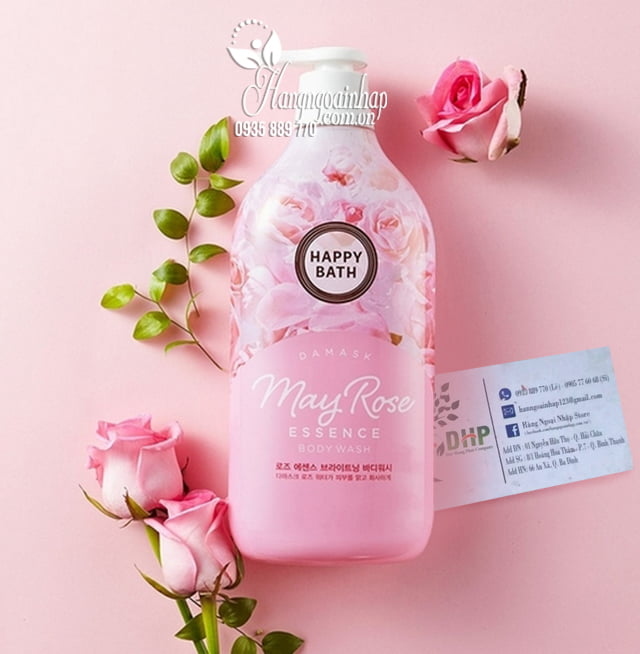 Sữa tắm tinh chất hoa hồng Happy Bath May Rose chai 900g 5