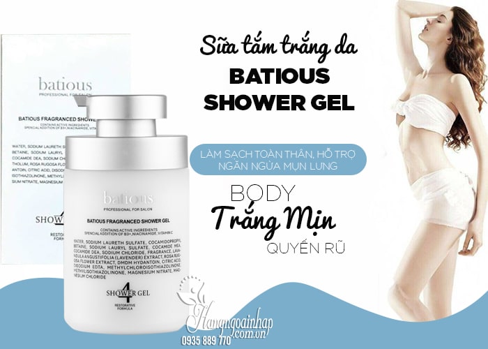 Sữa tắm trắng da Batious Shower Gel 500ml của Anh Quốc 12