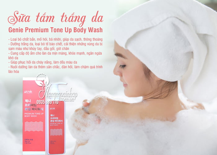 Sữa tắm trắng da Genie Premium Tone Up Body Wash 350ml 3