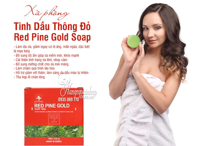 Xà phòng tinh dầu thông đỏ Red Pine Gold Soap 100g Hàn Quốc 7