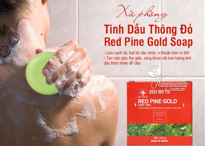 Xà phòng tinh dầu thông đỏ Red Pine Gold Soap 100g Hàn Quốc 2