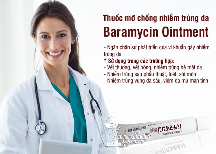 Thuốc mỡ chống nhiễm trùng da Baramycin Ointment 10g Nhật 4