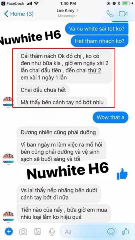 Kem trị thâm Nuwhite H6 review: 1