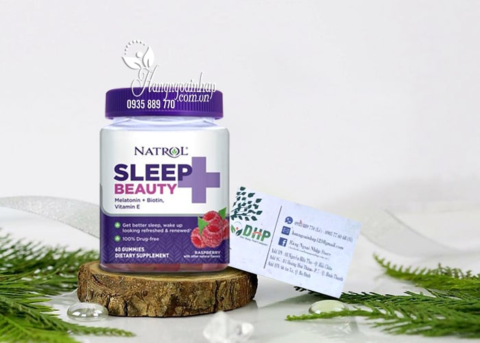 Kẹo dẻo hỗ trợ giấc ngủ Natrol Sleep Beauty Melatonin Biotin Vitamin E Gummies của Mỹ - Nâng cao chất lượng giấc ngủ của bạn