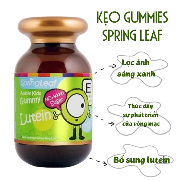 Viên nhai bổ mắt cho bé Spring Leaf Aussie Lutein Kids Gummy của Úc2