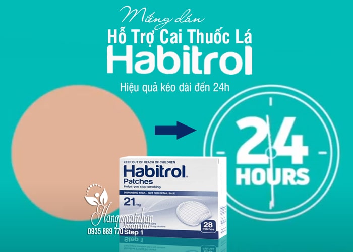 Miếng dán hỗ trợ cai thuốc lá Habitrol 21mg của Đức