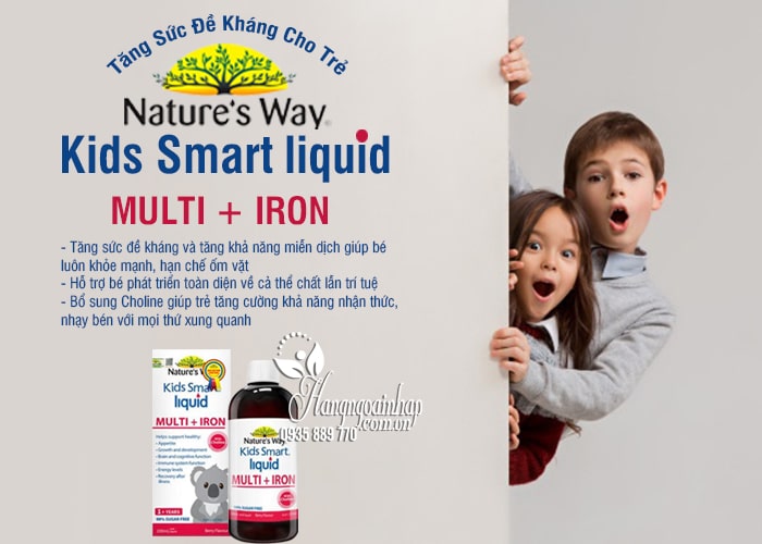 Nature’s Way Kids Smart Multi Iron Liquid Hỗ Trợ Tăng Sức Đề Kháng Cho Trẻ Của Úc 