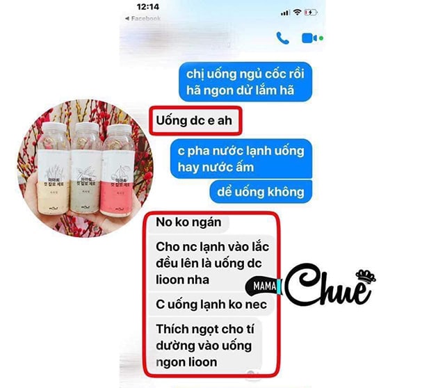 Ngũ cốc yến sào tươi Mama Chuê Cut Calo Zero REVIEW từ một số người dùng