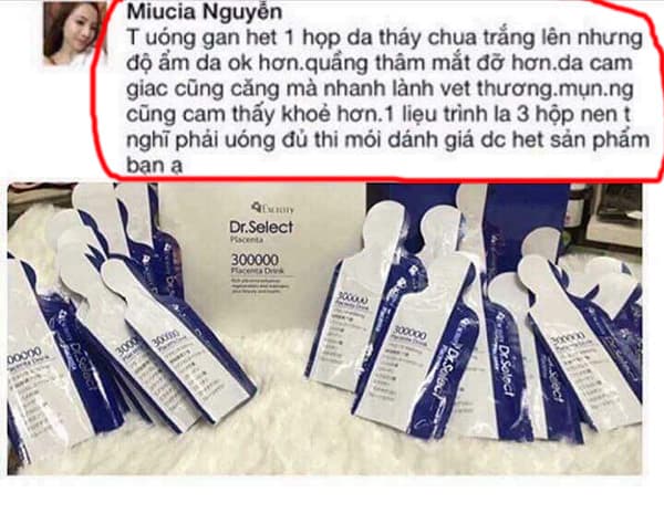 Nhau thai heo dr select placenta 300000 review từ một số khách hàng trên facebook