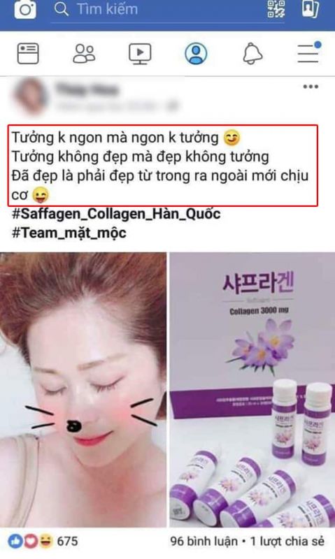 Review nước uống nhụy hoa nghệ tây Saffron Collagen từ một số người dùng trên facebook