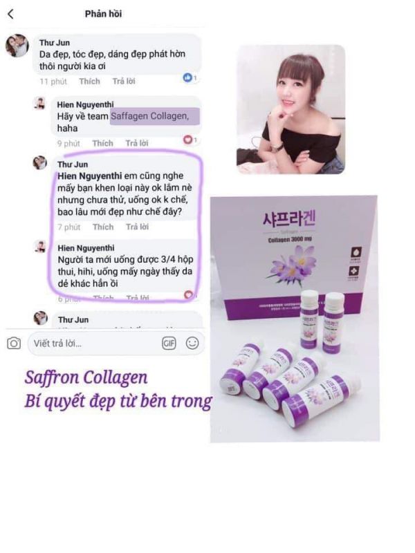 Review nước uống nhụy hoa nghệ tây Saffron Collagen từ một số người dùng trên facebook ảnh 1