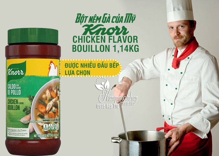 Bột nêm Gà Knorr Chicken Flavor Bouillon 1,14kg của Mỹ 1
